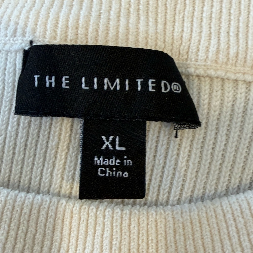 The Limited Cream Puff Sleeve Sweater XL Ribbed Knit - Picture 4 of 8